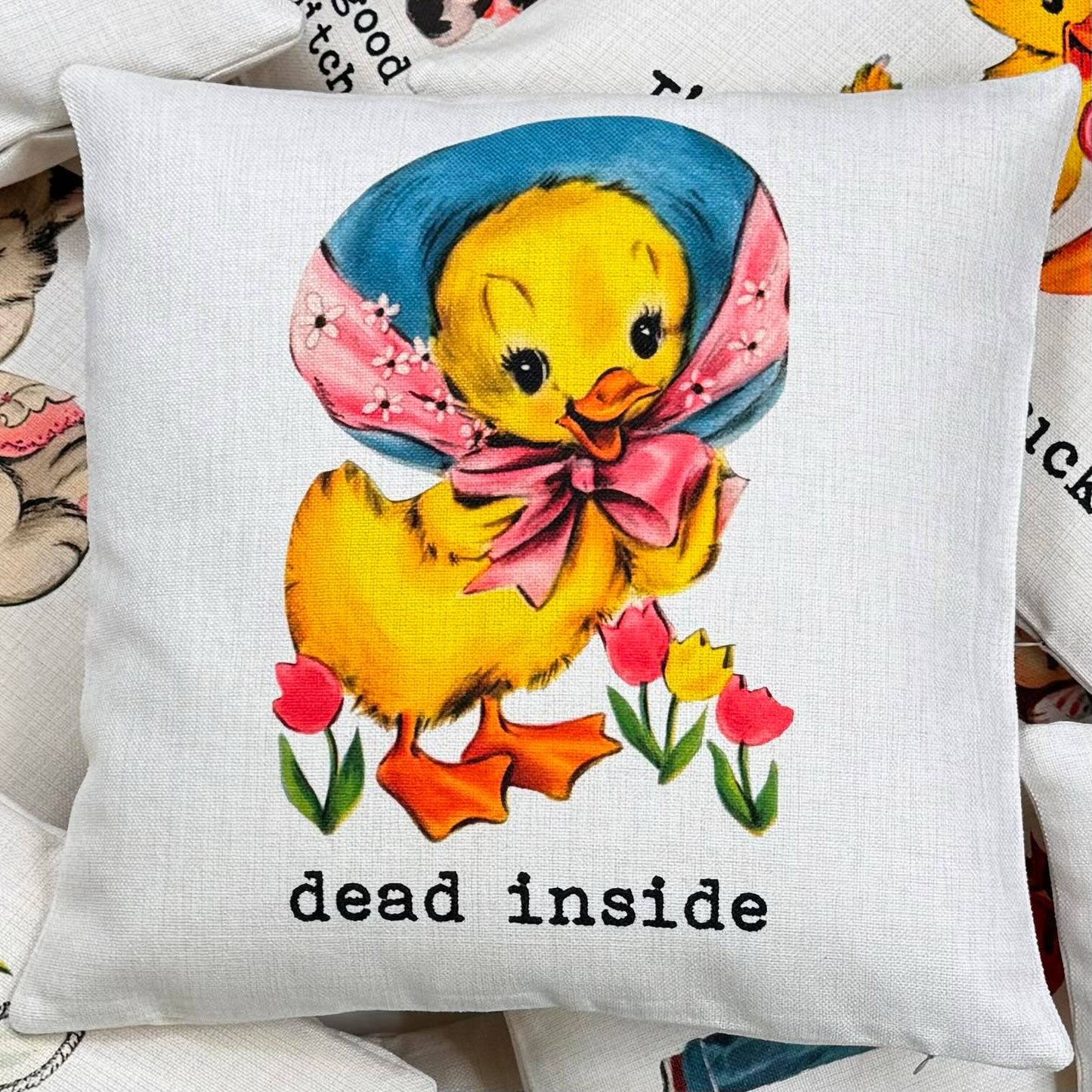 Dead Inside Vintage Pillow