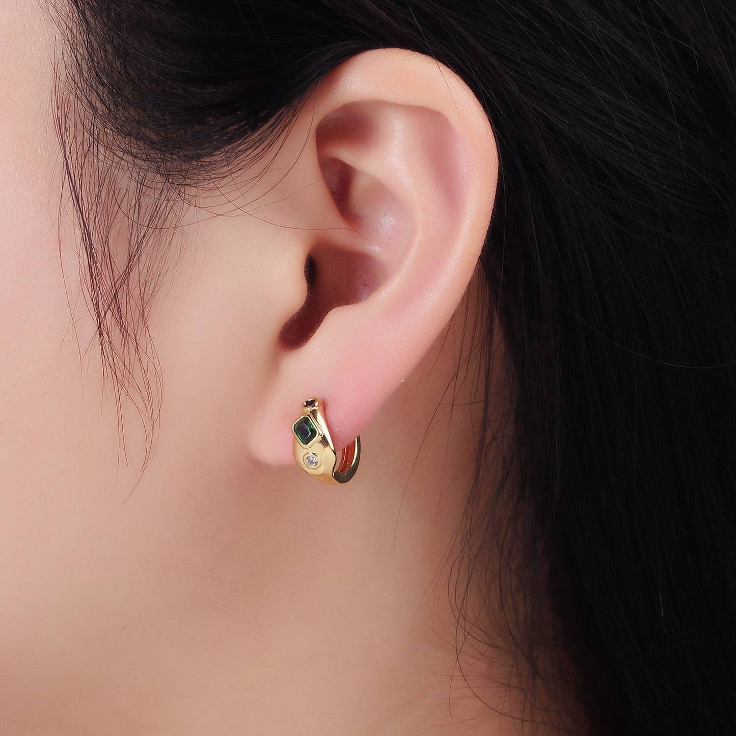 Cool Jewel Huggies | 14K Gold Filled