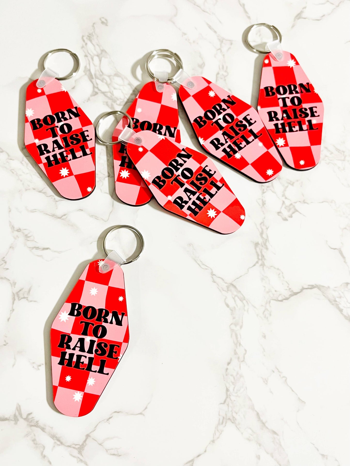 Born To Raise Hell Design Motel Style Keychain