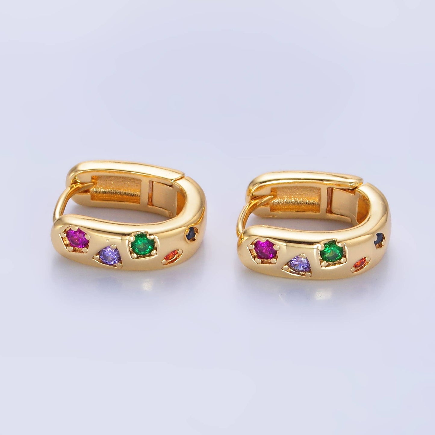 Crown Jewel Huggies | 14K Gold Filled