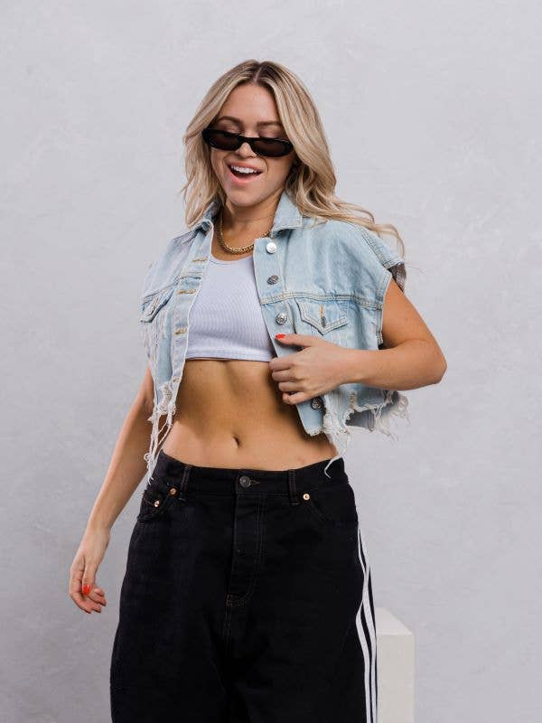 Have A Nice Day Denim Vest