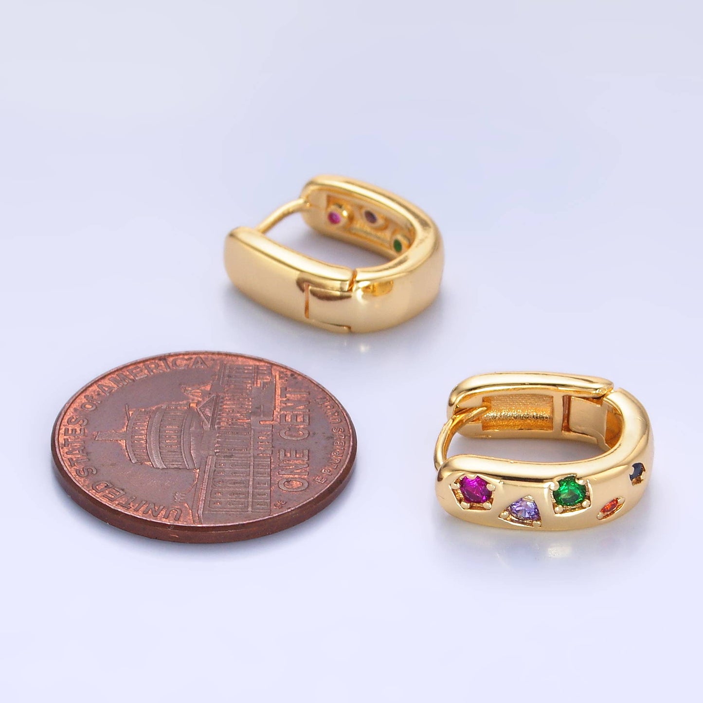 Crown Jewel Huggies | 14K Gold Filled