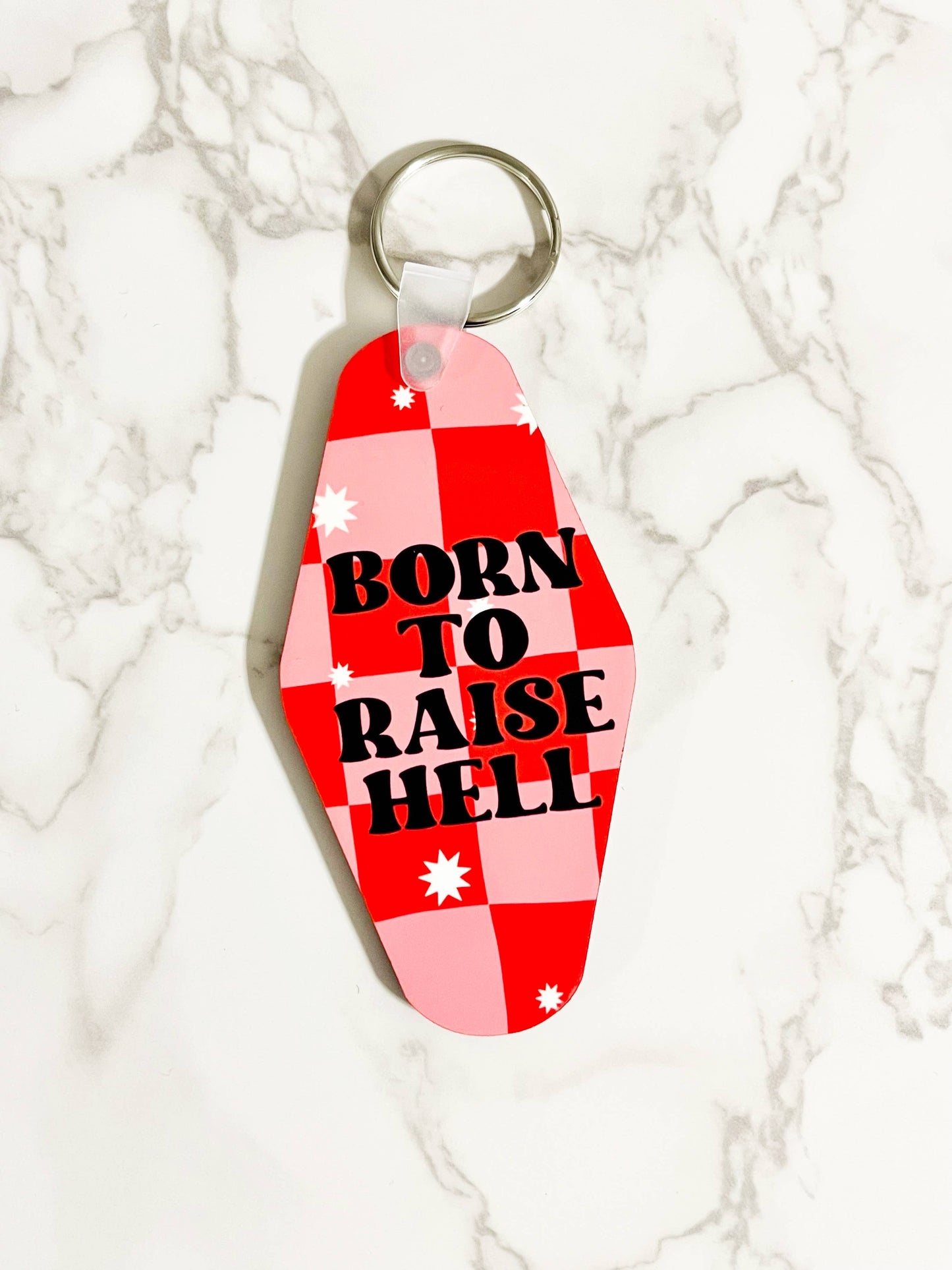 Born To Raise Hell Design Motel Style Keychain