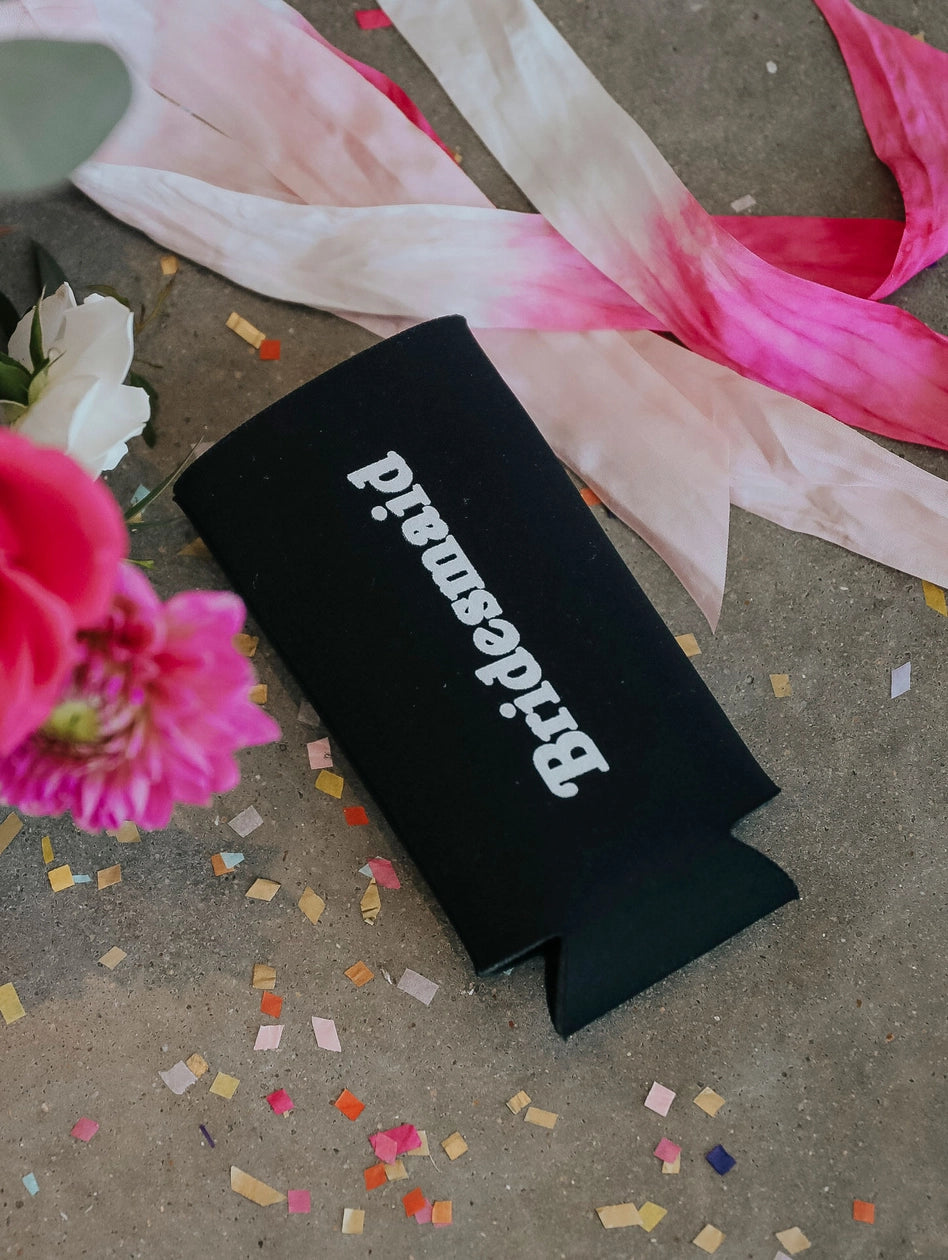 Black Bridesmaid Slim Can Cooler