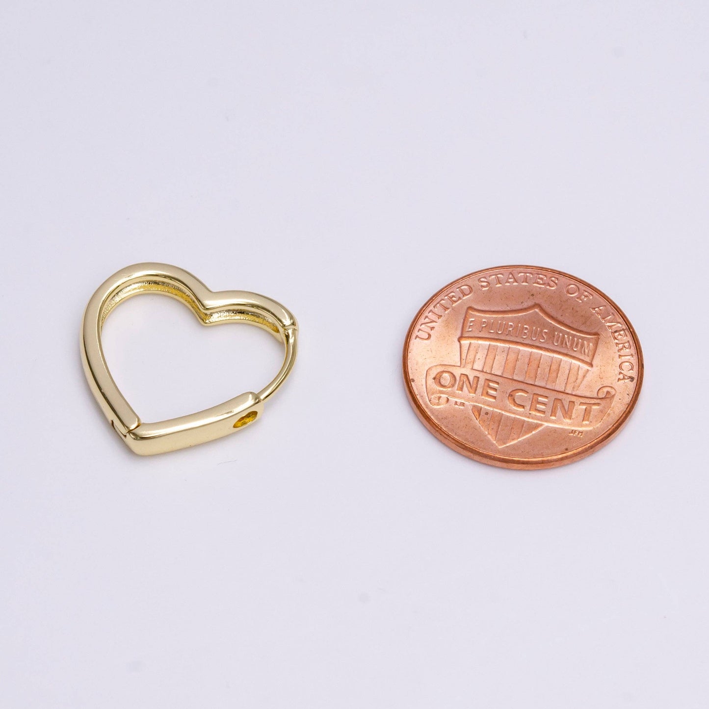 Gold Heart Huggies | 14K Gold Filled