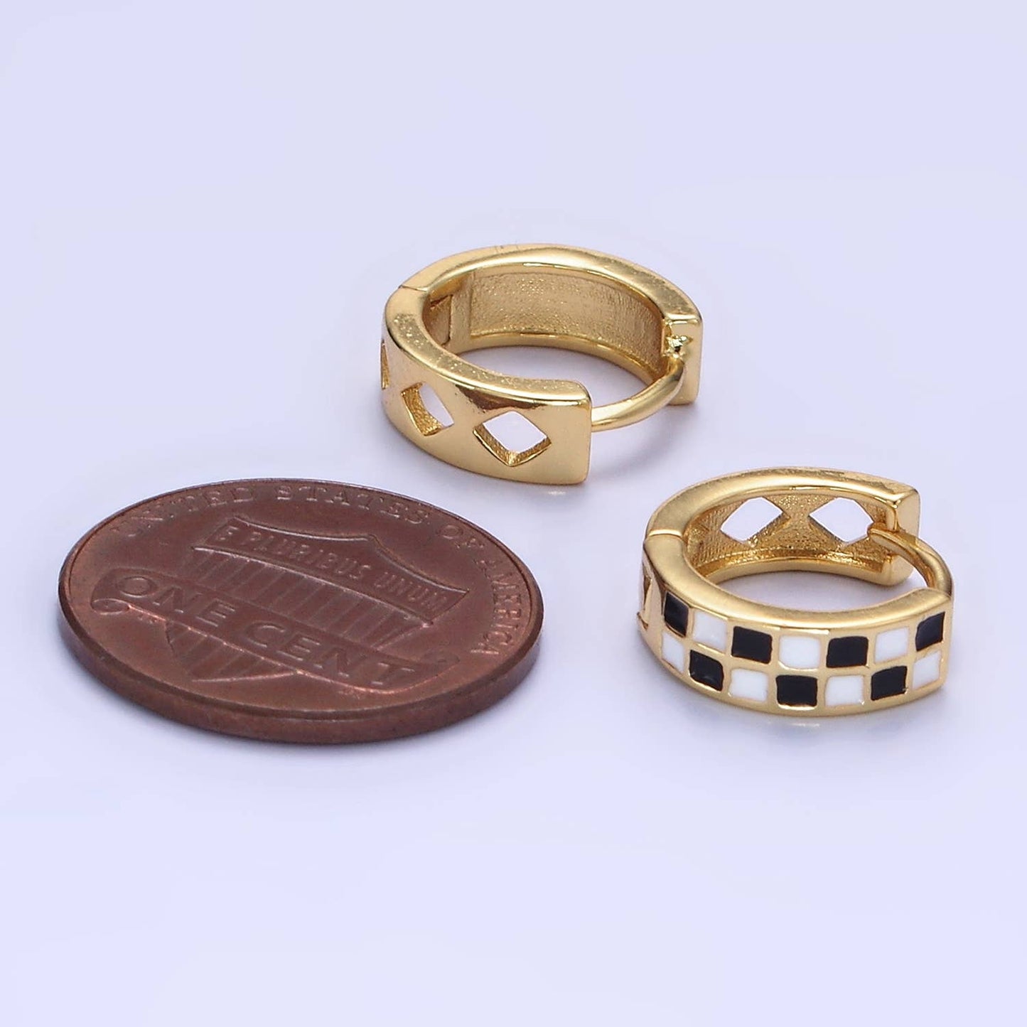 In Check Huggies | 24K Gold Filled