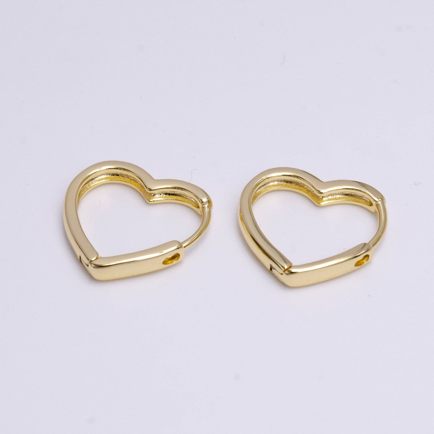Gold Heart Huggies | 14K Gold Filled