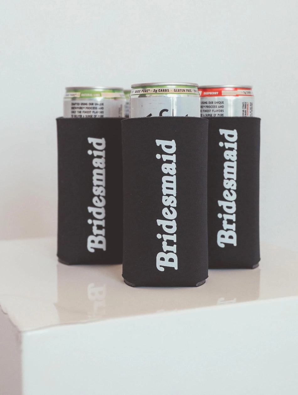 Black Bridesmaid Slim Can Cooler