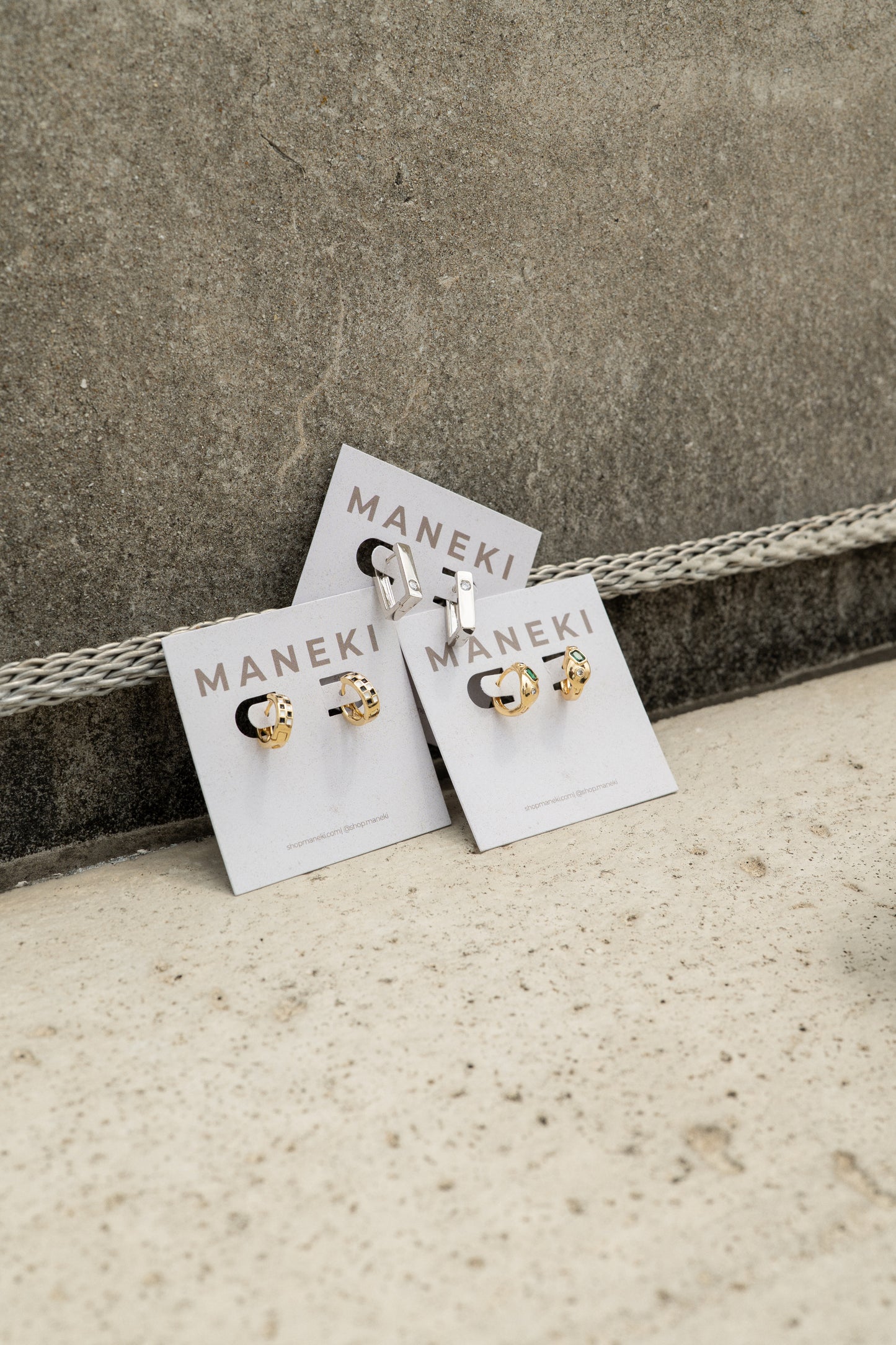 Silver Squared Huggies | White Gold Filled