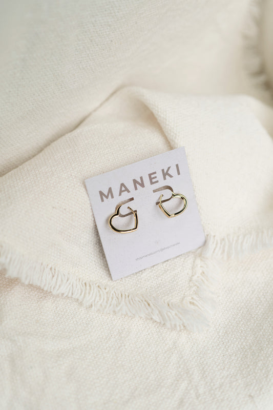 Gold Heart Huggies | 14K Gold Filled