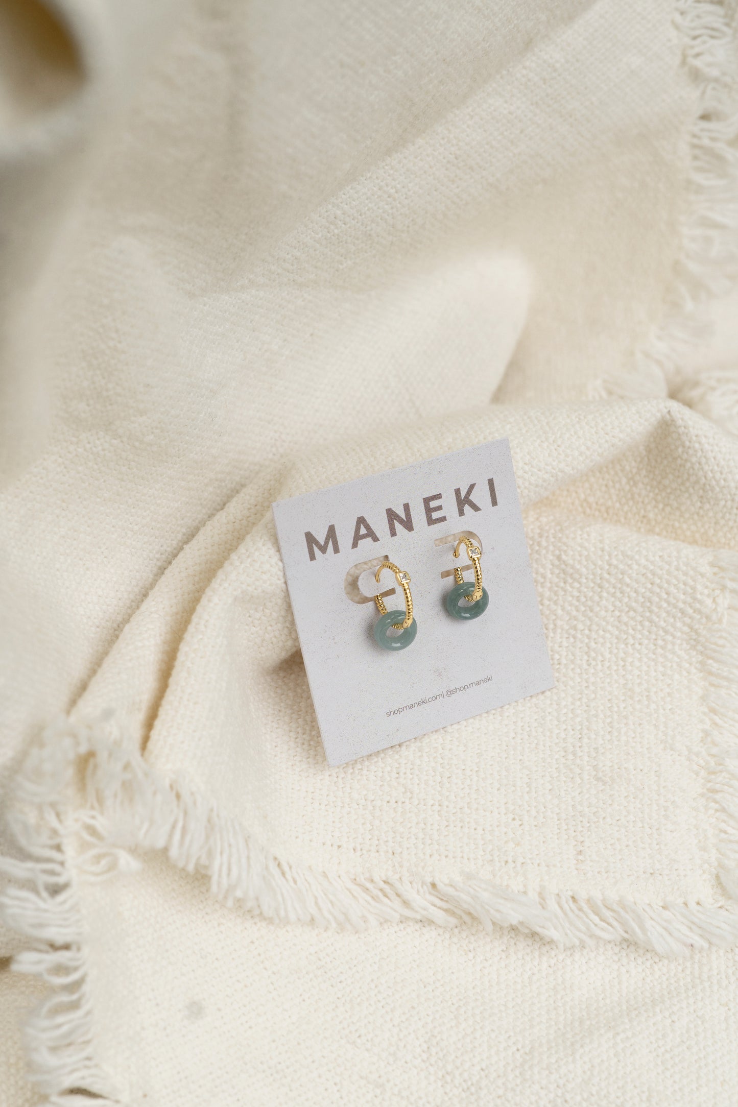 Jade Drop Hoops | 14K Gold Filled