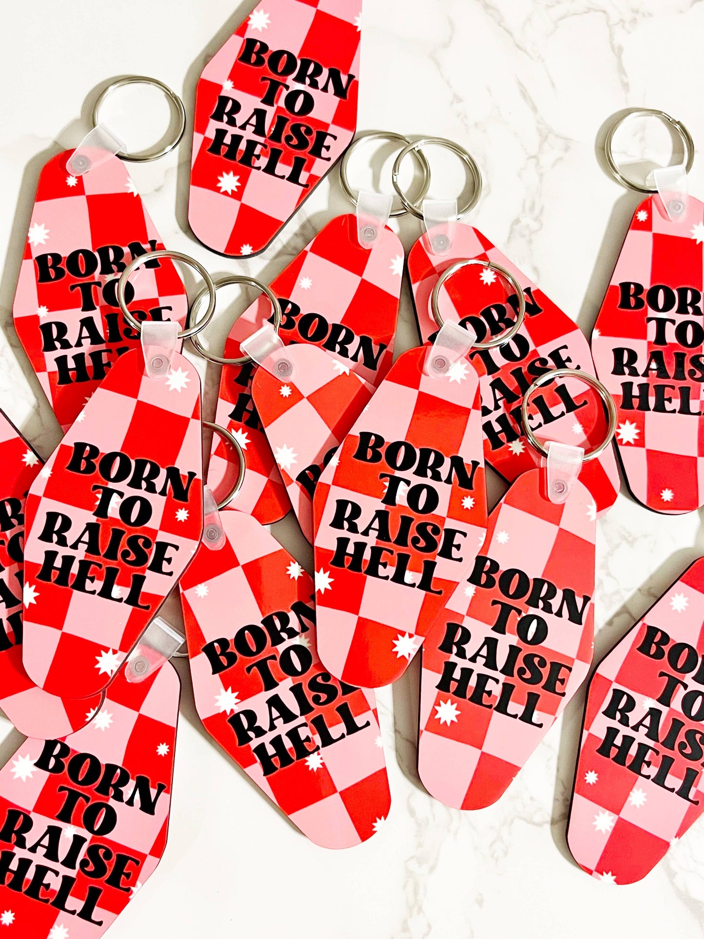 Born To Raise Hell Design Motel Style Keychain
