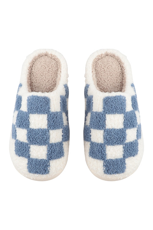 Checkered Cozy Slippers