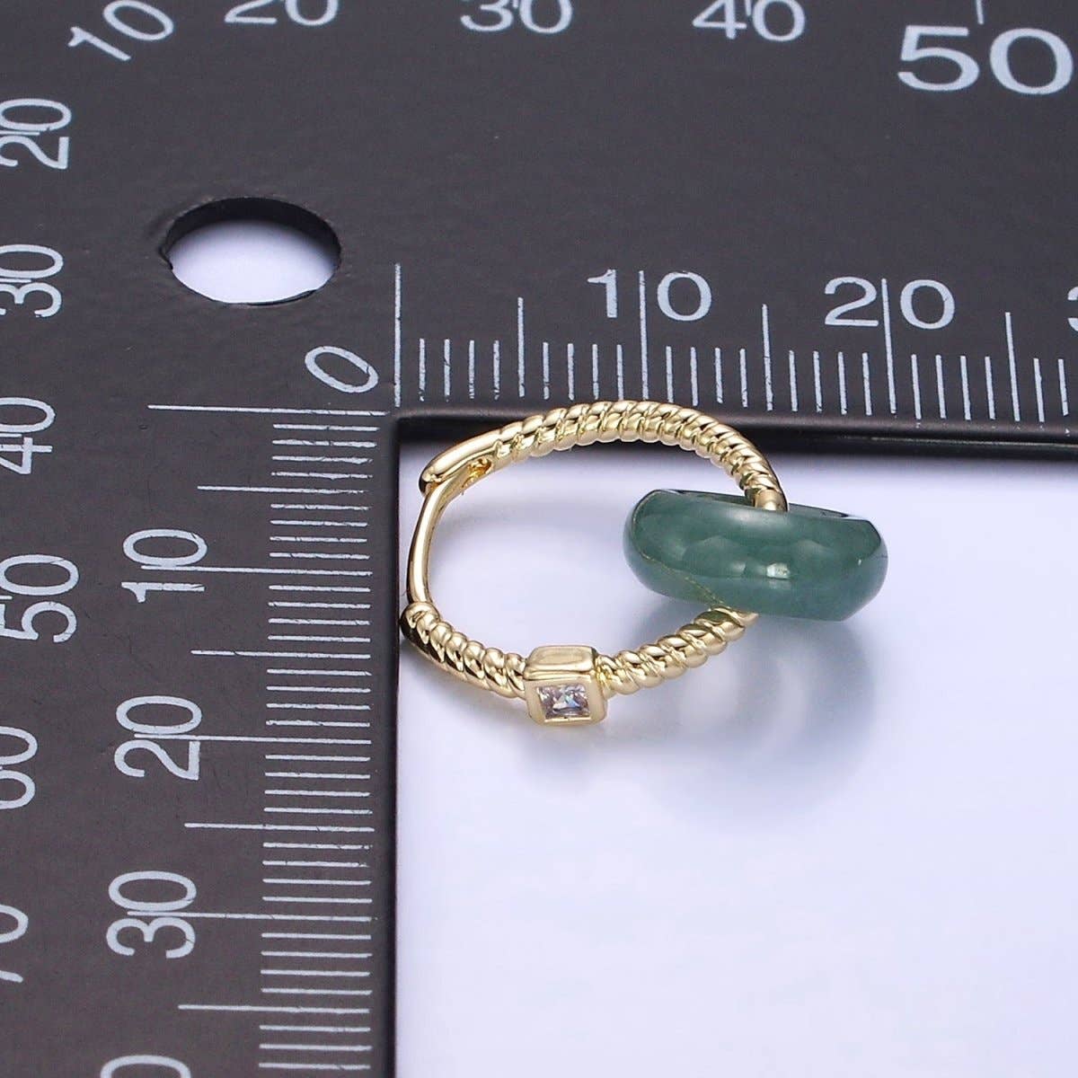 Jade Drop Hoops | 14K Gold Filled