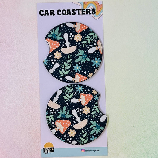 Cottagecore Mushroom Car Coasters