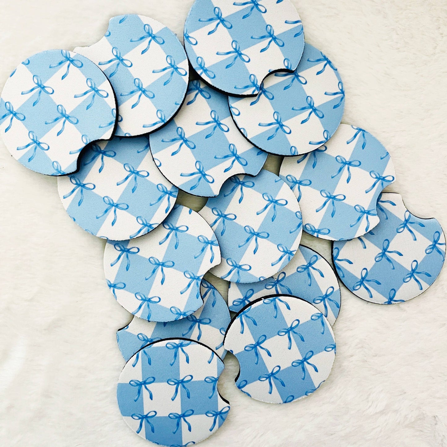 Blue Coquette Car Coasters