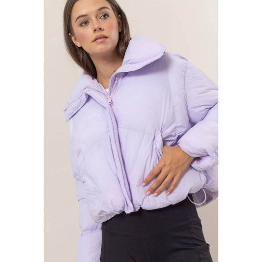 Ice Queen High Neck Puffer Jacket | Lavender