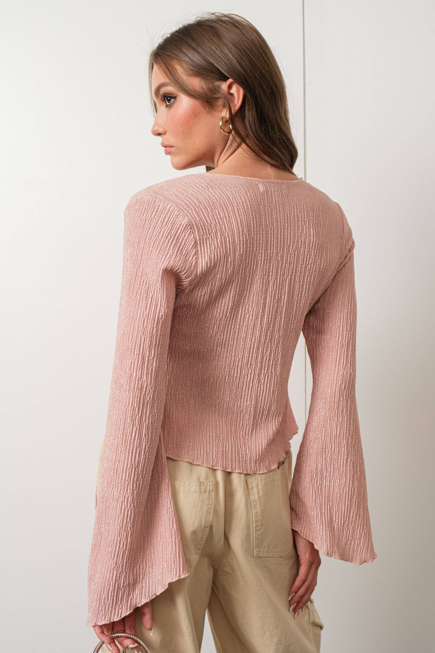 Dream Girl Textured Long Sleeve Top