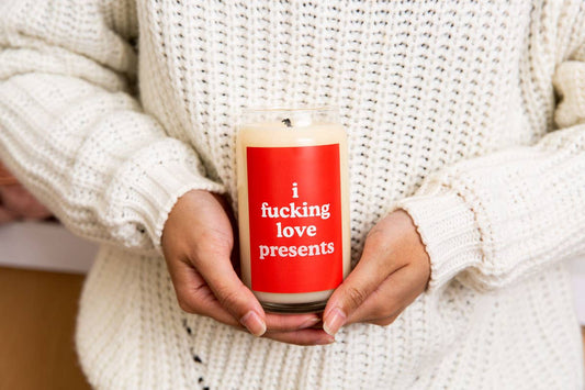 I Fucking Love Presents Holiday Candle