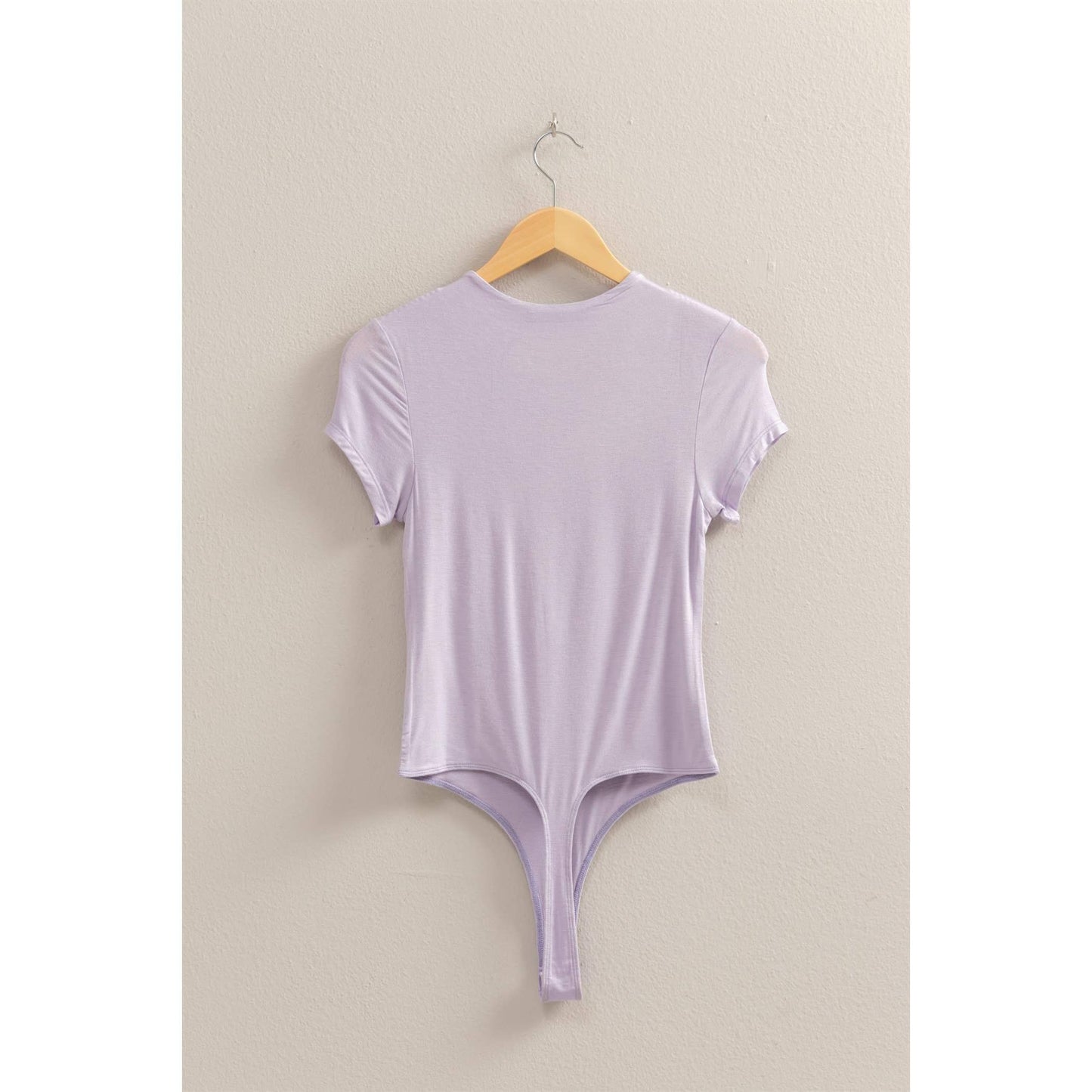 Double Layered Cap Sleeve Bodysuit | Lavender