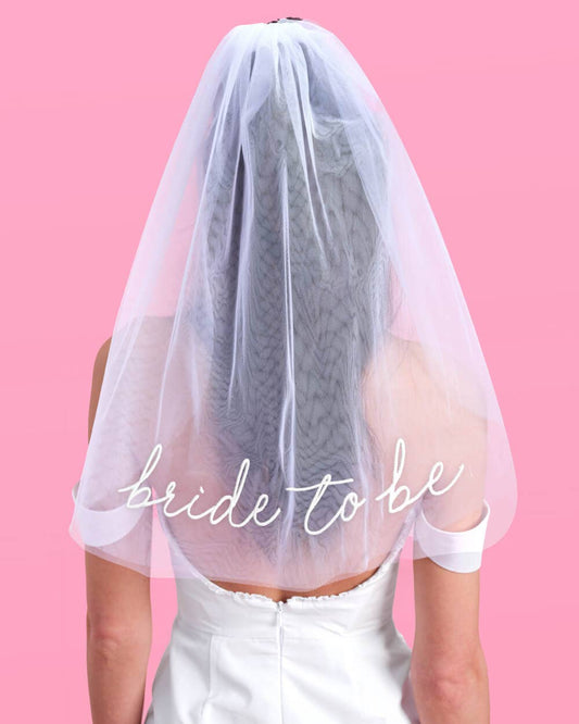 Bride To Be Embroidered Veil