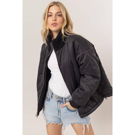 Bonfire Reversible Fur Puffer Jacket | Black