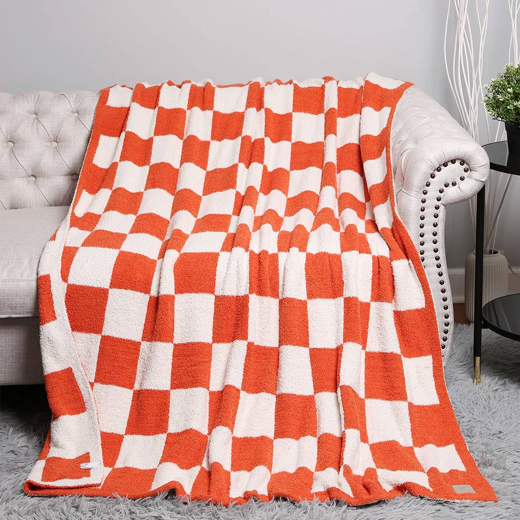 Checkerboard Plush Blanket 3 colors Maneki Jewelry