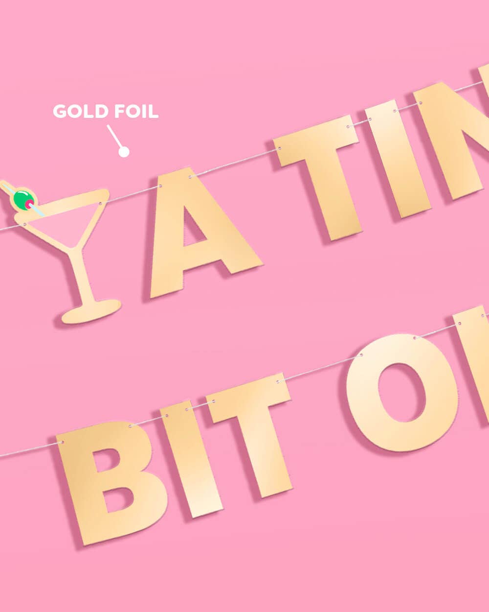 Tini Bit Older Martini Party Banner