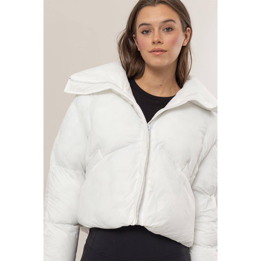 Ice Queen High Neck Puffer Jacket |  Pearl