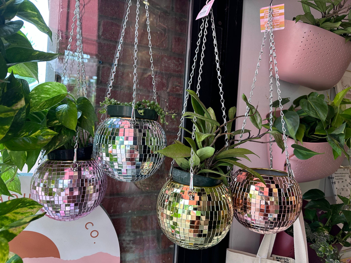 Disco Ball Hanging Planter