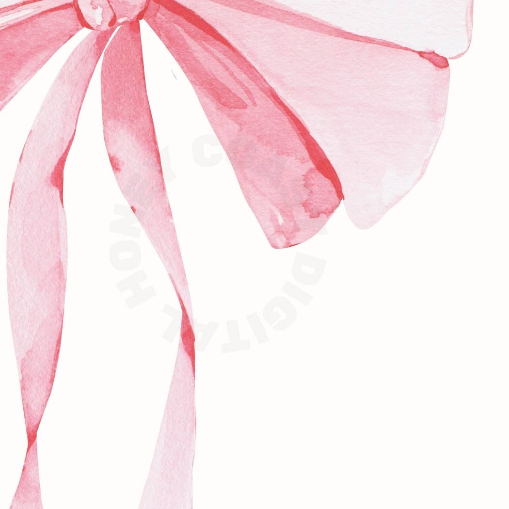 Vintage Pink Hair Bow Print