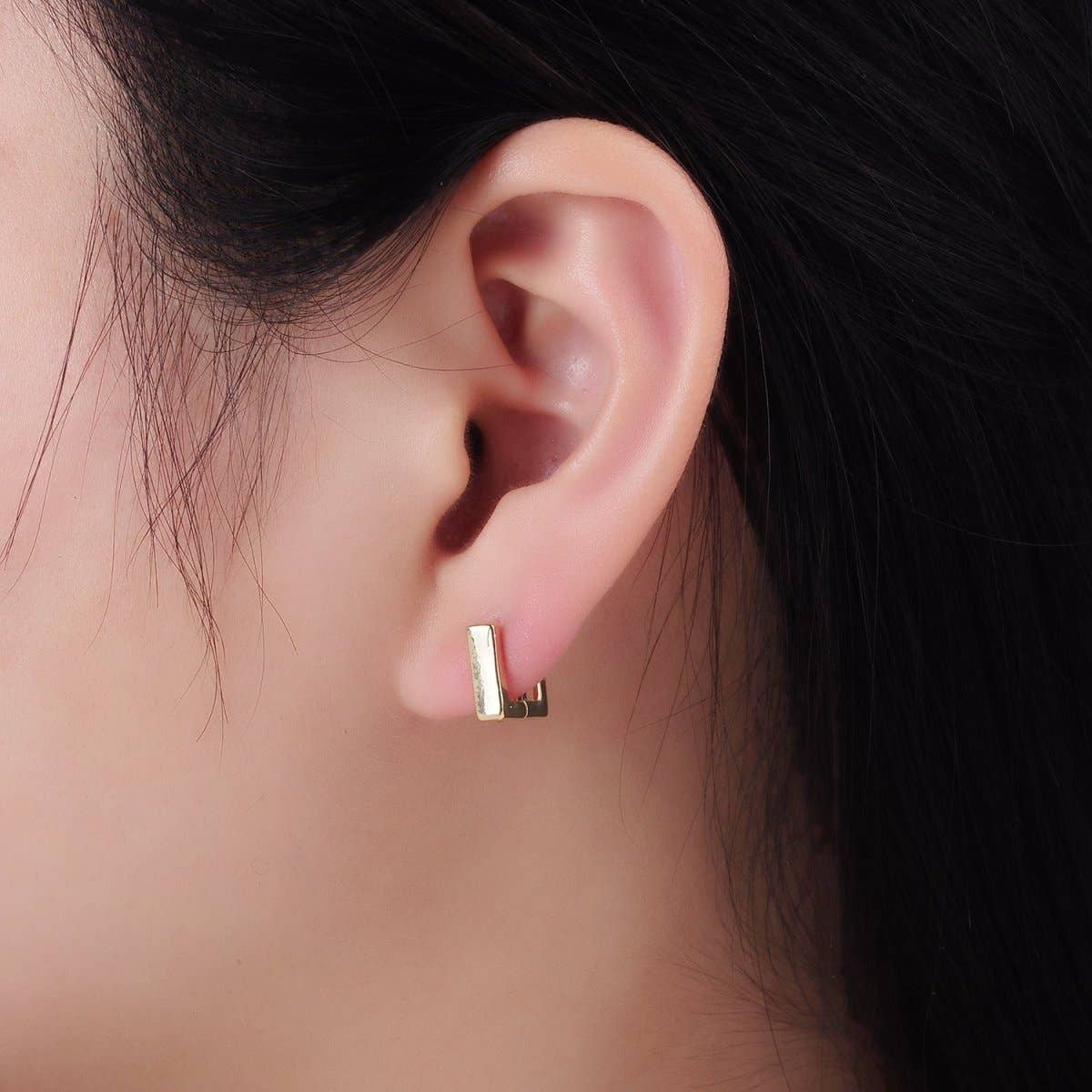 Square Huggie Earring | 14K Gold Filled