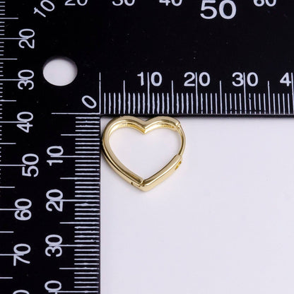 Gold Heart Huggies | 14K Gold Filled