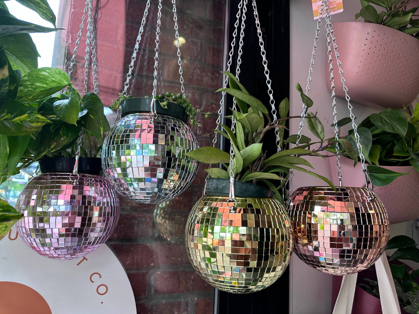 Disco Ball Hanging Planter