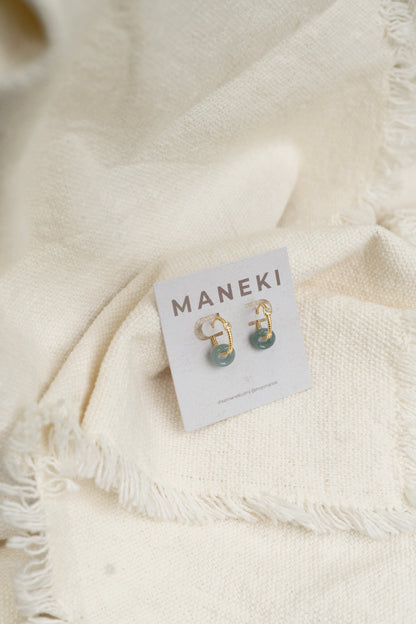 Jade Drop Hoops | 14K Gold Filled