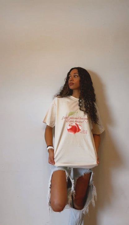 I will succeed because I am insane cherry Vintage Tee (plus size friendly)