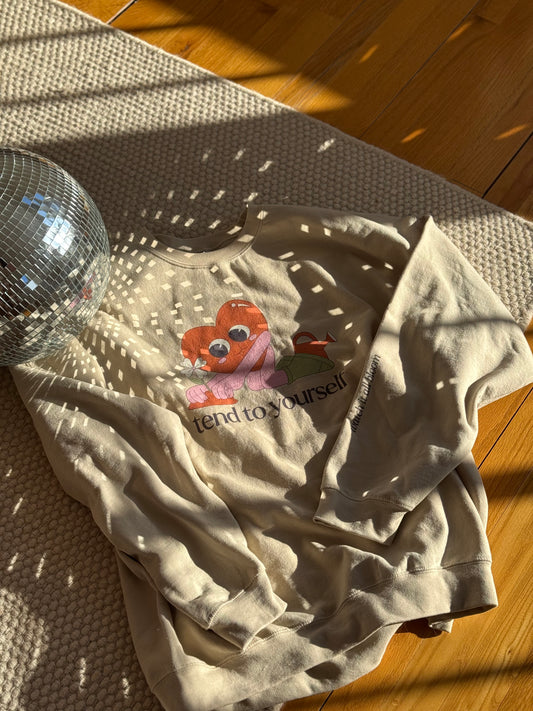 Tend to Yourself Self Care Crew Neck Slow Down Sweatshirt (plus size friendly)