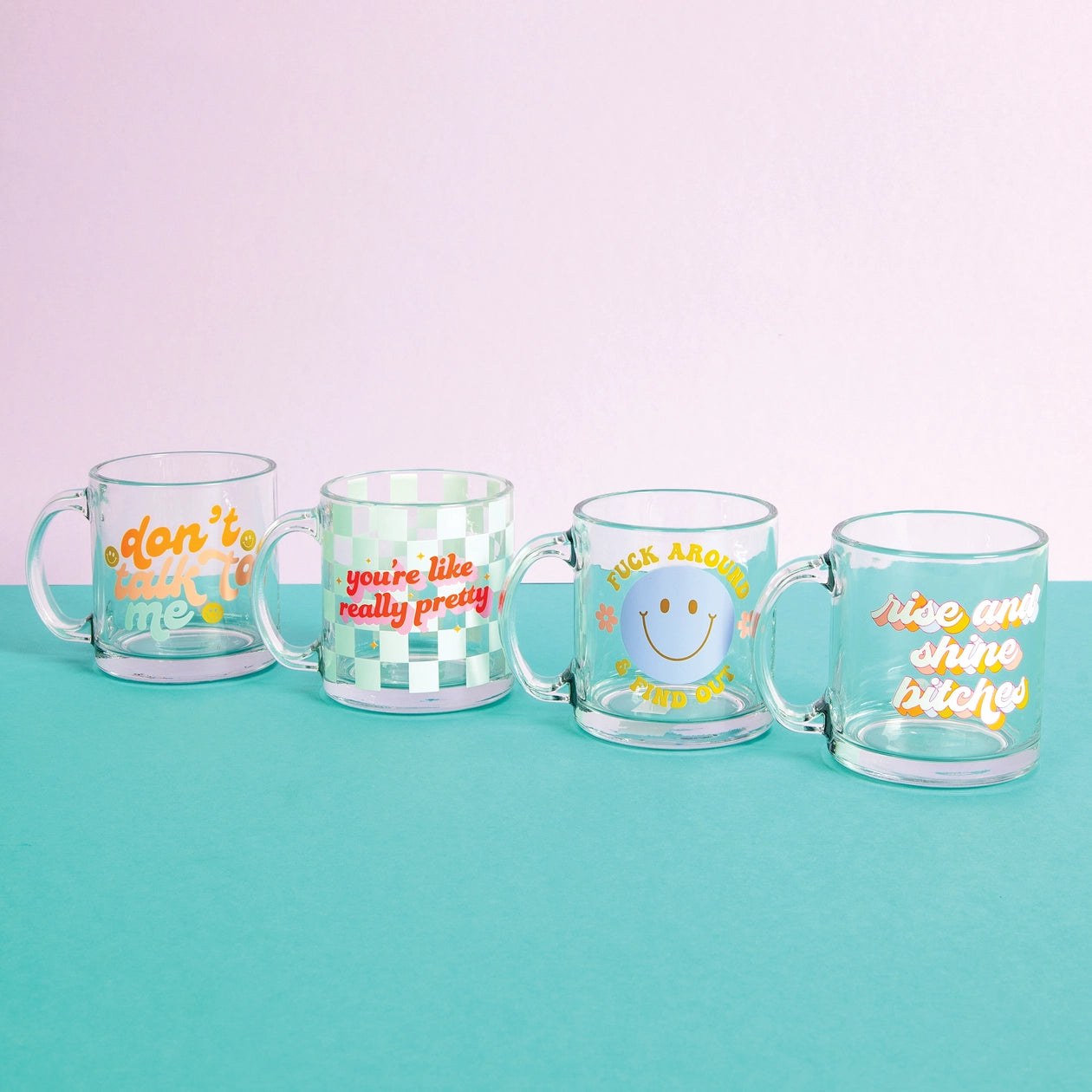 Printed Glass Mugs | Multiple Designs