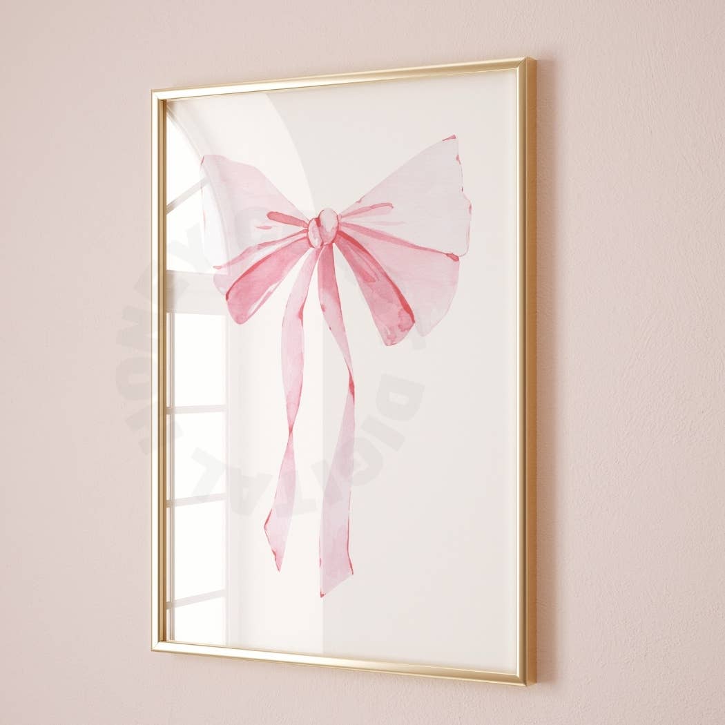 Vintage Pink Hair Bow Print