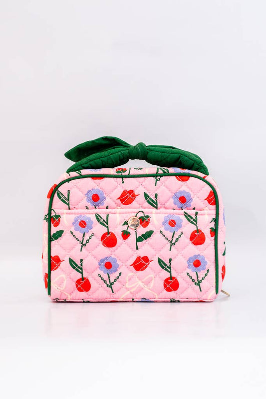 Cherry Lips Bow Toiletry Bag