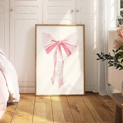 Vintage Pink Hair Bow Print