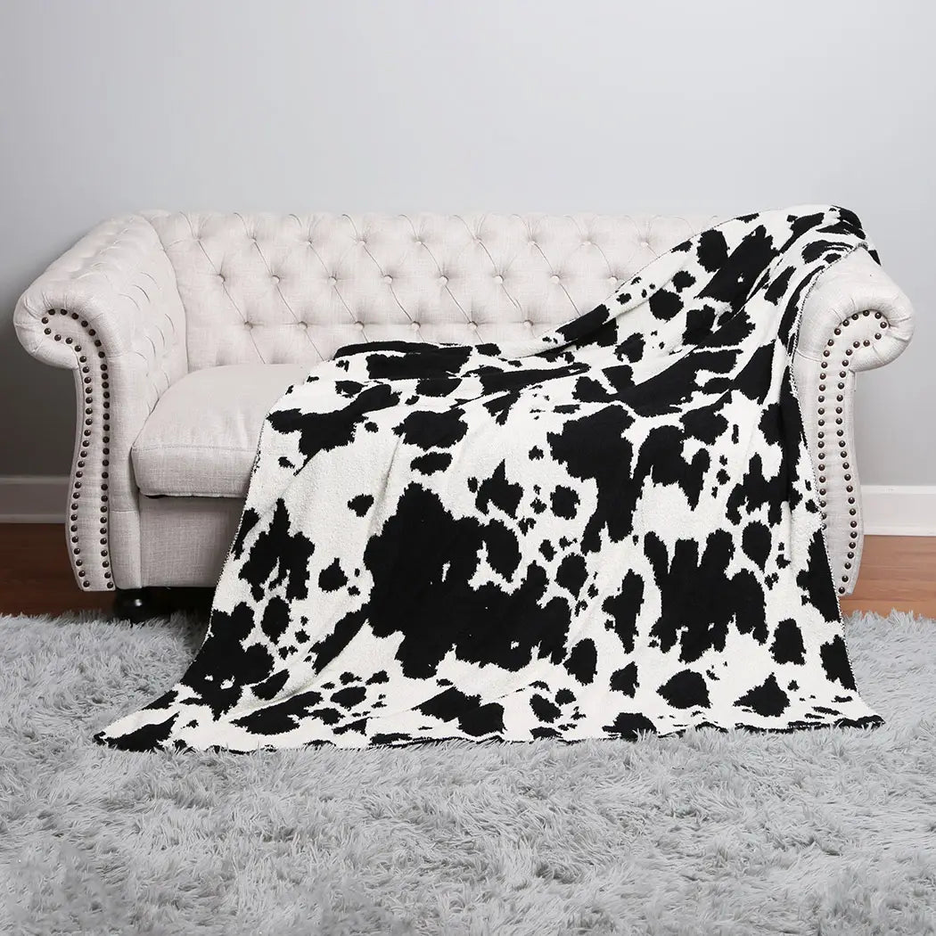 Cow Print Plush Blanket | 2 Colors