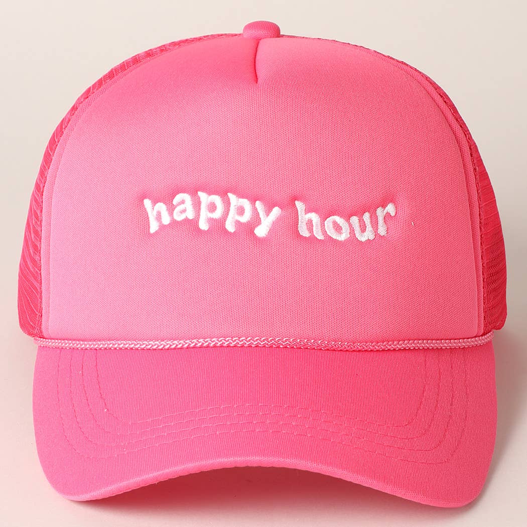 Hot Pink Happy Hour Trucker Hat