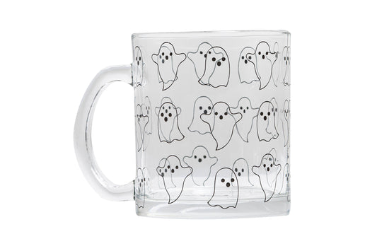 Ghost Halloween Glass Mug, Fall Decor