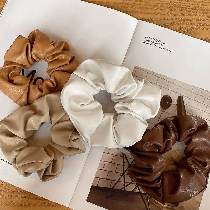 Faux Leather Scrunchies (Set of 4)