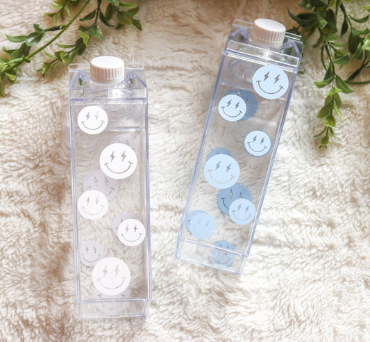 Lightning Smiley Milk Carton Water Bottle
