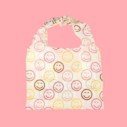 Smiley Reusable Nylon Tote Bag
